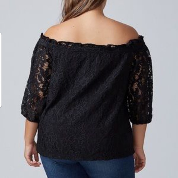 NWT-Lane Bryant Lace OTS top - Picture 2 of 5